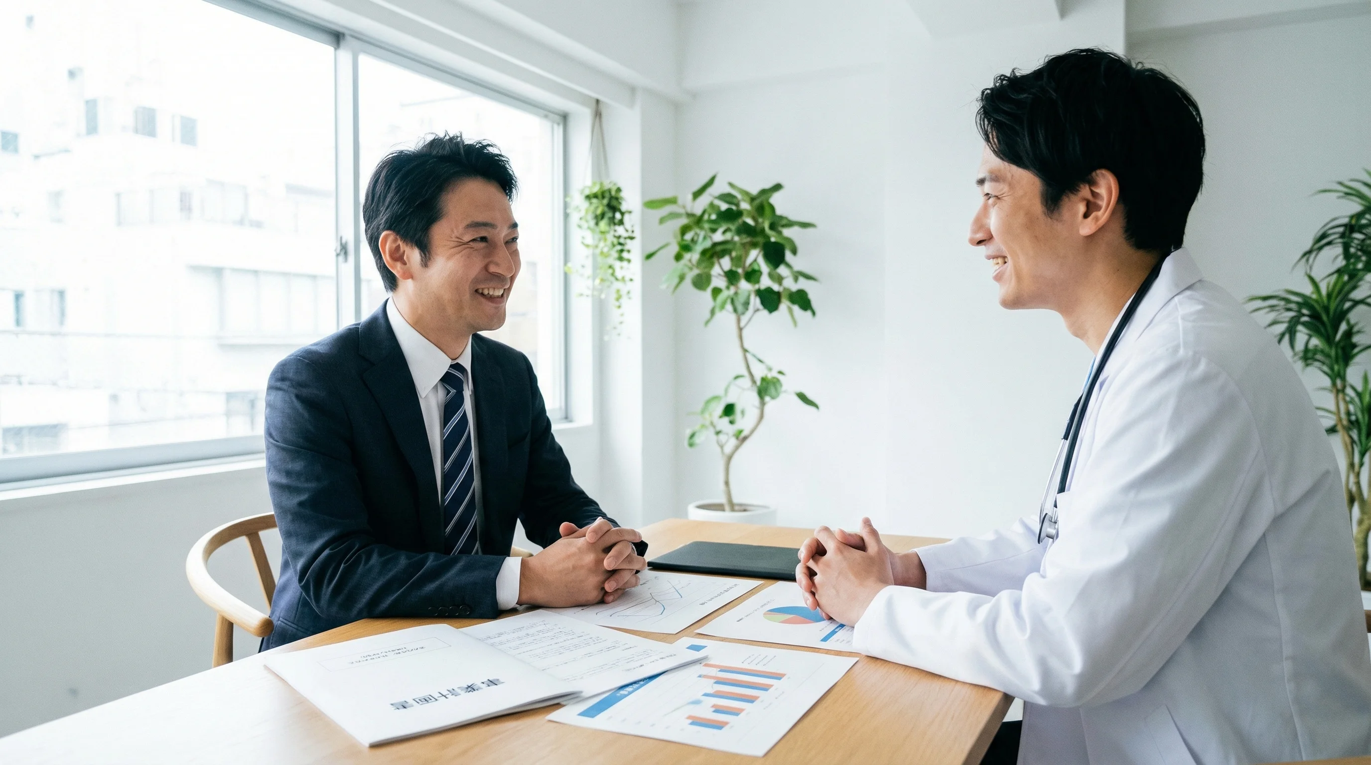 税理士と医師の面談風景
